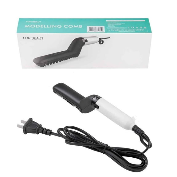 Cglfd Clearance Men's Beard & Hair Straightener Comb and Beard Growth Fluid Kit, White