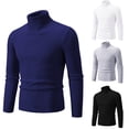 thumbnail image 3 of Mens Slim Fit Casual Shirt Long Sleeves Breathable Sweater Soft Top Turtleneck, 3 of 8