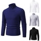 thumbnail image 3 of Mens Slim Fit Casual Shirt Long Sleeves Breathable Sweater Soft Top Turtleneck, 3 of 8