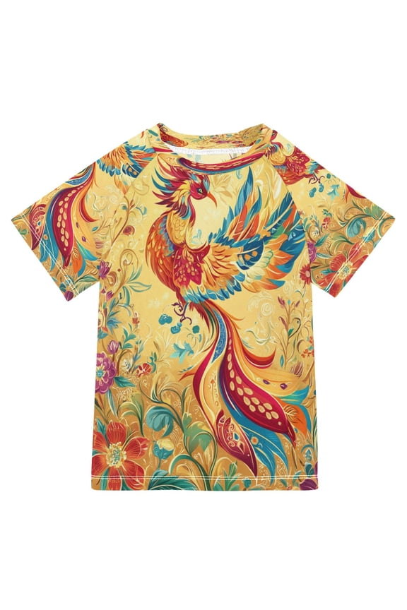 Summer T-shirt Sunscreen He Phoenix Reborn Pattern Swim Tops