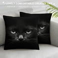 thumbnail image 3 of COMIO  Throw Pillow Cover Black Cat Cute Face Lovely Animal Cool Kitten Kitty Eye Pattern Fashion Adorable Pet Decor Lumbar Pillow Case Cushion for Sofa Couch Bed Standard Queen, 3 of 5
