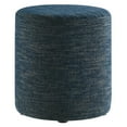 thumbnail image 2 of Callum 16" Round Woven Heathered Fabric Ottoman in Heathered Weave Azure, 2 of 8