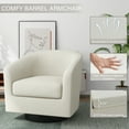thumbnail image 5 of DREAMSIDEA Swivel Barrel Accent Chair for Living Room, Modern Upholstered Round Club Armchair-Cream, 5 of 5