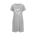 thumbnail image 4 of Sakmal Valentines Moomoo Nightgownss Women Love Short Sleeve Soft Mumu Dress Heart Print Short Womens Nightgown M, 4 of 5
