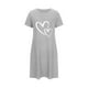 thumbnail image 4 of Camisón corto de poliéster para mujer, talla grande, estampado de San Valentín, cuello redondo, manga corta, 4 of 4
