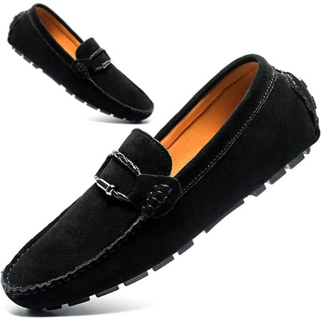 

Men s Suede Leather Flat Loafers Casual Moccasins Suit Slip-ons Dress Shoes