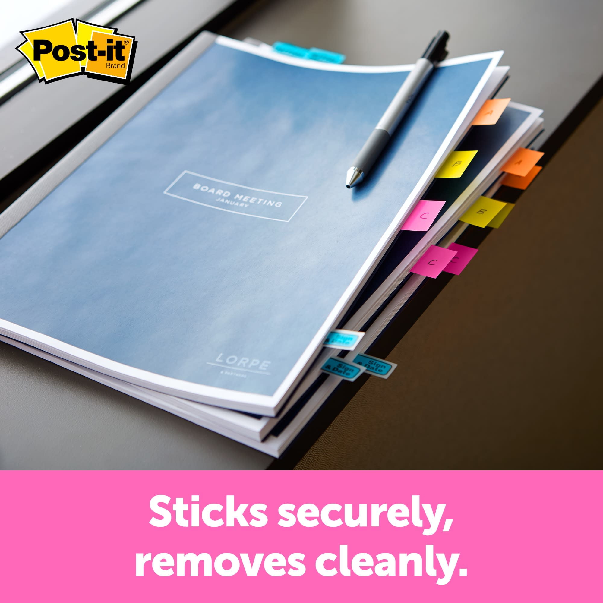 Post-it Flags, Red, 1 in. Wide, Desk Grip Dispenser, 200/Pack