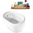 thumbnail image 3 of 51" Streamline N2040BBR Soaking Freestanding Tub and Tray With Internal Drain in Brushed Brass, 3 of 7