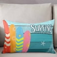 thumbnail image 3 of Surfboard Throw Pillow Covers, Summer Starfish Palm Leaf Wood Grain Blue Soft Breathable Pillow Cases with Invisible Zipper for Sleeping, King Size Pillowcases for Couch Bed Sofa Chair 20x36 Inches, 3 of 6
