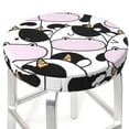 thumbnail image 3 of Fotbe Cute Animal with Cow Stool Covers Round,Waterproof Round Bar Stool Covers Bar Chair Covers Washable Stool Cushion Slipcover for 12-14 Inch Chair-14 inch, 3 of 7