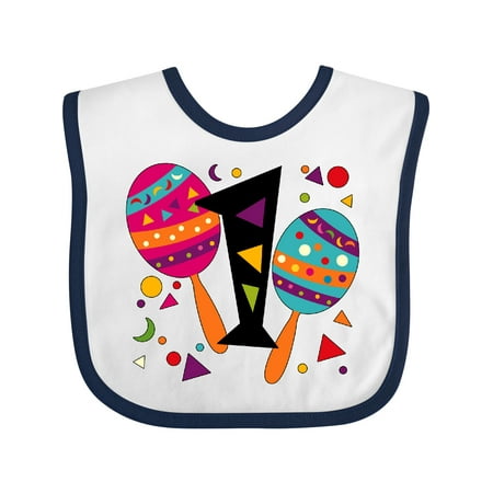 

Inktastic First Birthday Cinco De Mayo- Maracas Gift Baby Boy or Baby Girl Bib