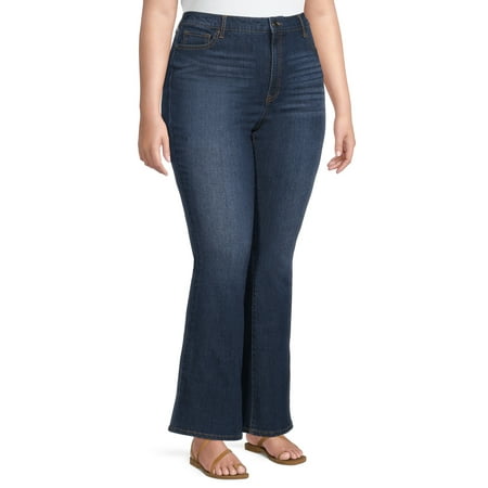 Terra & Sky - Terra & Sky Women's Plus Size Bootcut Jeans with Back ...
