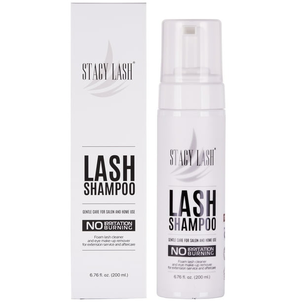 Stacy Lash Big Eyelash Extension Shampoo 200ml + Brush / Eyelid Foaming  Cleanser / Wash for Extensions and Natural Lashes / Oil-Free / Makeup &  Mascara Remover 