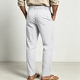 thumbnail image 5 of Uwinwear Mens Linen Beach Pants Casual Summer Stylish Straight Leg Trousers Lightweight Loose Fit Travel Pants With Pockets,White,XXXL, 5 of 7