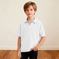 thumbnail image 5 of Khunlpohl Cotton Short Sleeve Shirts for Boys V Neck Collared Solid Color Tshirt Summer Comfortable Soft Casual Tee Tops, 5 of 5