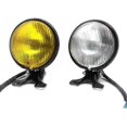 thumbnail image 3 of Retro Metal Motorcycle Headlight Round with Holder Electroplate Silver Vintage, 3 of 5