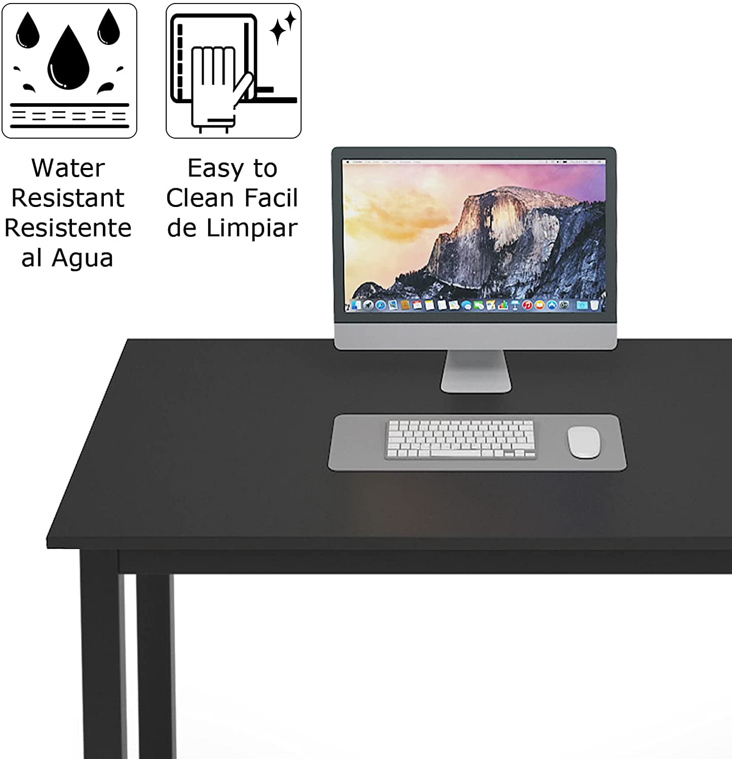 SogesPower 29.5"H Wood Computer Office Desk- Black
