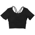 thumbnail image 4 of Top Deportivo para Mujer Chaleco Deportivo de Nailon de Secado Rápido para Mujer Camiseta Deportiva de Manga Corta para Ejercicio de Yoga Correr Fitness ANGGREK  Otros, 4 of 8