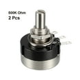 thumbnail image 2 of Uxcell 500K Ohm Variable Resistors Single Turn Rotary Carbon  Potentiometer 2 packs, 2 of 5