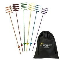 Sunnydaze Steel Outdoor Drink Holder Stakes, Multi-Colored (Set of 6)