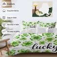 thumbnail image 5 of Saint Patrick's Day Full Size Comforter Set, Watercolor Gradient Green Shamrocks Bedding for All Seasons, 4 Pcs Bed Set, 1Quiltcover (86"x86") ,1Sheet(80"x116"), 2Pillowcases (30"x20"), 5 of 9