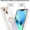 thumbnail image 3 of Slim Fit Phone Case for iPhone 15 (Not fit 15 Pro),Shiny Ring Kickstand Case for Girls,Camera and Screen Protection Cover for iPhone 15 (6.1 in.),ZHDD White, 3 of 8