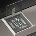 thumbnail image 3 of Modular Cutlery Tray with Lid - Compartmentalized Outdoor/Indoor Utensil Storage Box, Raised Partitions (33x28x4.8cm), 3 of 6