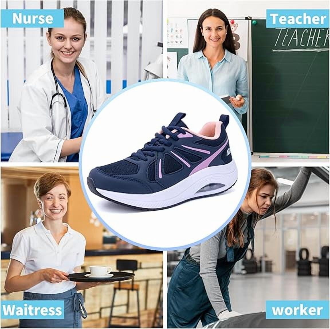 MAYKX Women's Walking Shoes with Arch Support, Orthotic Sneakers for Plantar Fasciitis,Cushioned Insole Tennis Shoes,Foot Pain Relief for Long Standing