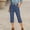 White, variant on Soyumi Women's Capri Pants Mid Rise Skinny Ripped Stretchy Cropped Distressed Jeans Brushed Ripped Denim Pants, Black
