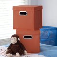 thumbnail image 4 of 32-1 Essentiels Ménagers 2 Cubes de Rangement - Orange, 4 of 4