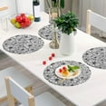 thumbnail image 6 of Coolnut Black & White Daisy Placemats Set of 6 for Dining Table, Heat-Resistant Round Place Mats, Anti-Skid Washable Table Mats, 15.4" x 15.4" PVC Dinner Mats Home Decor Gifts, 6 of 7
