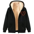 thumbnail image 2 of GaThRRgYP Coats for Women,Plus Size Outerwear with Hood,Women's Long Hoodies Tunic Winter Warm Fleece Lined Zip Up Hooded Sweatshirt Jacket Coat Black M, 2 of 4