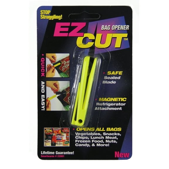 Smartwares EZCut Bag Opener, Plastic and stainless blade, fridge magnet, 2.75 inch