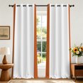 thumbnail image 6 of Orange White Stripe Blackout Curtains For Bedroom,2 Panels,Grommet Top,42x63 Inch,Thermal Insulated Room Darking Window Drapes, 6 of 8