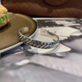thumbnail image 4 of Pulsera de plata, brazalete de moda, pulsera de plata esterlina, brazalete de plata esterlina 925 con patrón de relieve envejecido vintage, brazalete ancho, 4 of 5