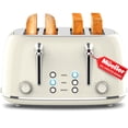 thumbnail image 1 of Mueller Retro Toaster 4 Slice with Extra Wide Slots Bagel, Defrost, and Cancel Function, 6 Browning Levels, Dual Independent Controls, Removable Crumb Tray and High Lift Levers, Pink, 1 of 5
