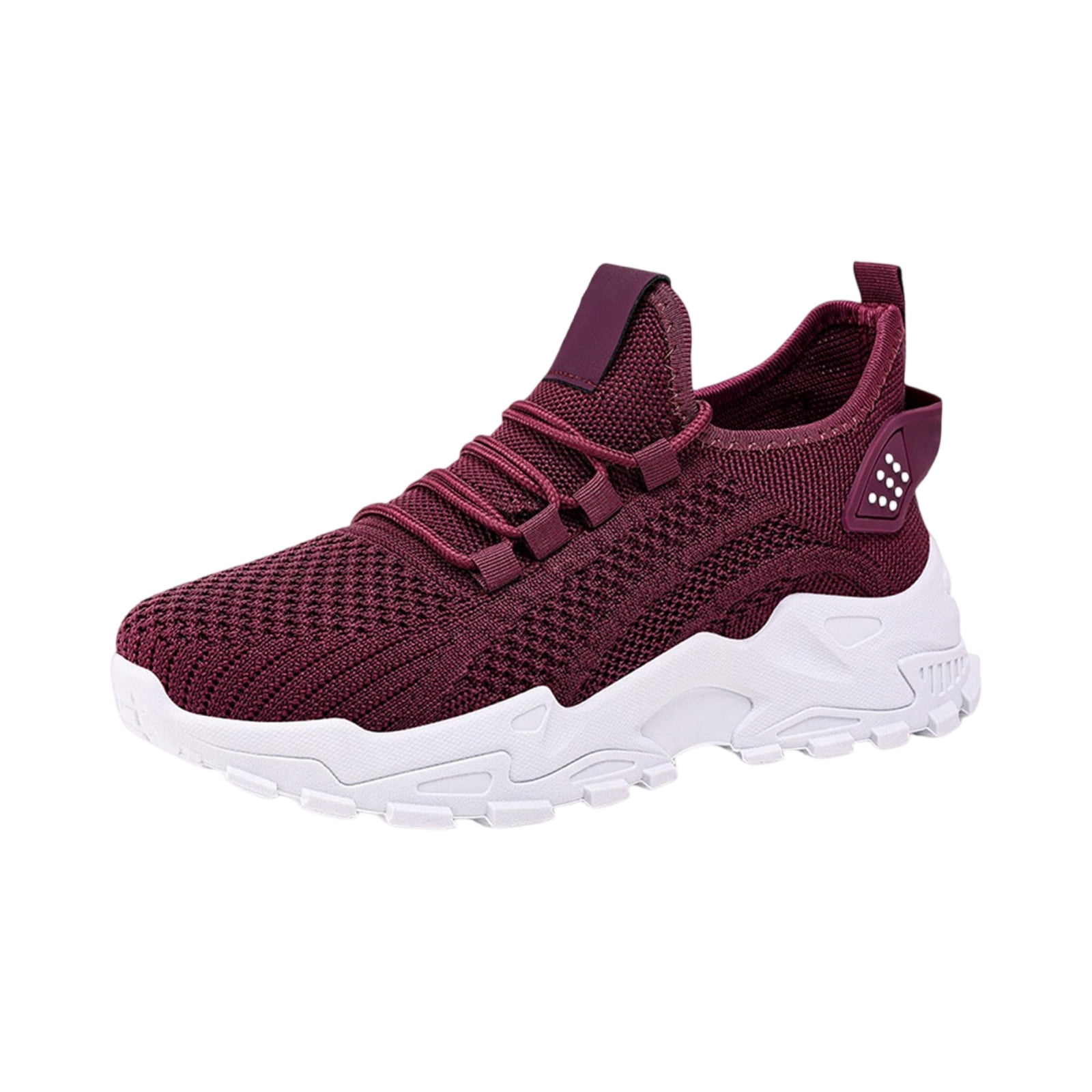 HAJWOH Orthopedic Dress Shoes for Women Arch Support Non Slip Slip on Nurse Shoes Lightweight Mesh Stretch Hiking Shoes Soft 2026 New Foam Shoes Dark Purple 42