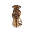 thumbnail image 2 of BLISSFUL STEP Women Zipper Ankle Strap Stiletto Heel Sandals Leopard 6, 2 of 8