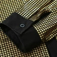 thumbnail image 6 of VSSSJ Mens Disco Shirt Long Sleeve Glitter Party Club Shirt Tops Shiny Button Down Lapel Collar Slim Fit Stage Show Nightlife Shirts Yellow XL, 6 of 8