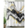 thumbnail image 2 of Boanket Polyester Fabric Black Marble Shower Curtain, Modern Gradient Abstract Waves Texture Waterproof Bathtub Curtain Bathroom Decor Set with Hooks 54 x 78 Inches,, 2 of 6