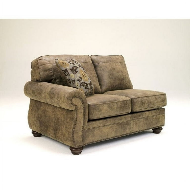 Ashley Larkinhurst 3 Piece Faux Leather Sectional in Earth