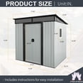 thumbnail image 6 of CarButler 6x5ft Metal Outdoor Storage Shed with Window and Transparent plate,Lockable Sliding Doors for Garden Backyard Patio White, 6 of 7