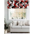 thumbnail image 5 of Red Gray Stripes Valances for Windows Abstract Art Modern Geometric Curve Rod Pocket Curtains Valance Short Window Treatment Drapes for Living Room, Bedroom Bathroom 60"&nbsp;W x 18" L, 5 of 5