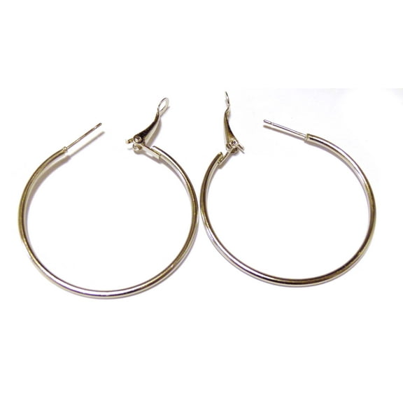 Silver Hoop Earrings Classic 2 inch Hoop Earrings Thin Hoops 50mm
