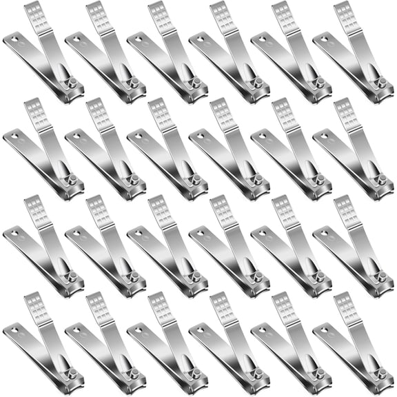 Nail Clippers Set,24 Pack Stainless Steel Nail Clippers Bulk,Silver Nail Cutter,Ultra Sharp Sturdy Fingernail Clippers and Toenail Clippers for Women Men(24 Pcs-Silver)
