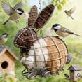 thumbnail image 3 of 1 Pcs Hummingbird Nesting Material, Bird Nesting Material Holder, Refillable Bird Nesting Station, Handmade Fiber Bird Nesting Heart for Home Garden Yard (Bunny Shaped, 7.9 inch), 3 of 8