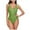 Green-24, variant on Lopeceal Women's Retro Snake Inspired High Cut Low Back One Piece Bikini Swimwear Bathing Suits