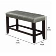thumbnail image 5 of Tufted High Bench With Tapered Legs Silver and Brown, 5 of 5