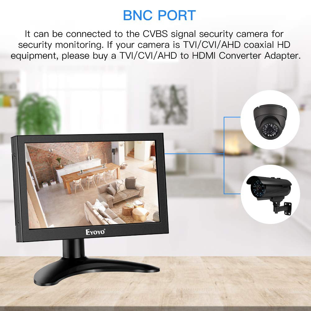 Eyoyo Écran 17 Pouces 4:3 Moniteur LCD TFT Couleur 1024 x 768 1080P CCTV  HDMI HD avec Sortie écouteur BNC VGA AV HDMI USB et de Haut-Parleur intégré  (17 Pouces 1024X768) : : Informatique