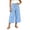 Blue, variant on Drawstring Elastic Waist Striped Wide Leg Cropped Pants for Women Casual Abstract Print Culottes with Side Pockets